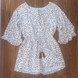 White and Polka Dot Romper